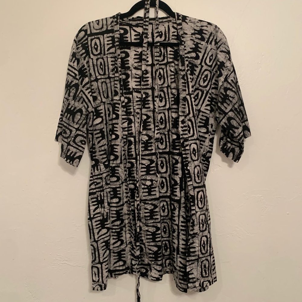 Vintage tribal block print robe